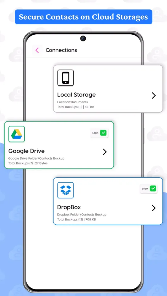 Contacts Backup Screenshots