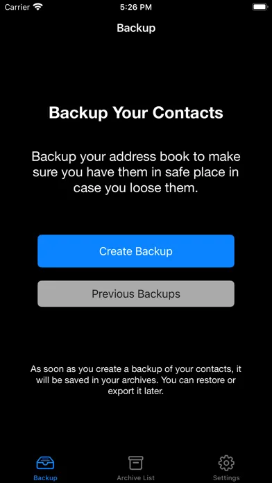 Contacts Backup - ConBackups স্ক্রিনশট