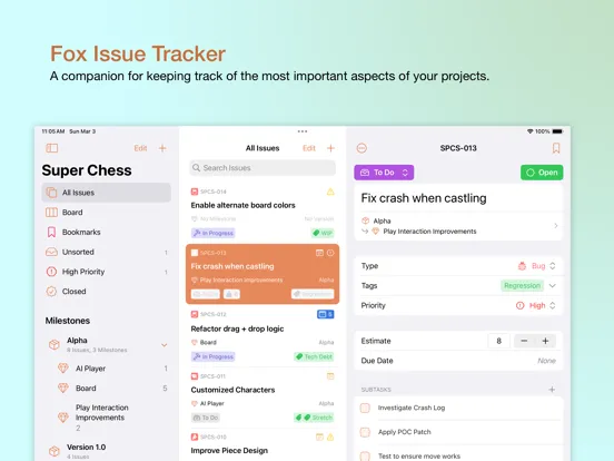 Fox Issue Tracker iPad  Screenshots