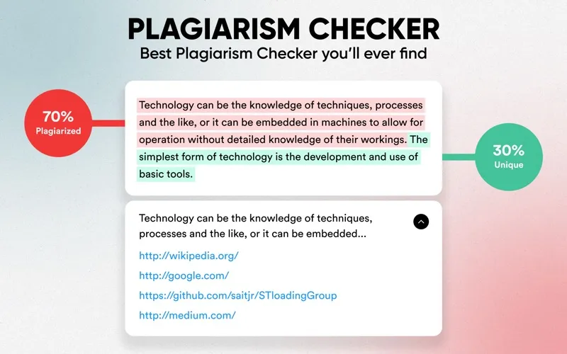 Plagiarism Checker Screenshots