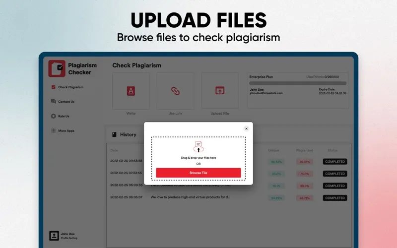Plagiarism Checker Screenshots