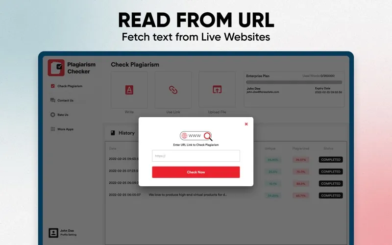 Plagiarism Checker Screenshots