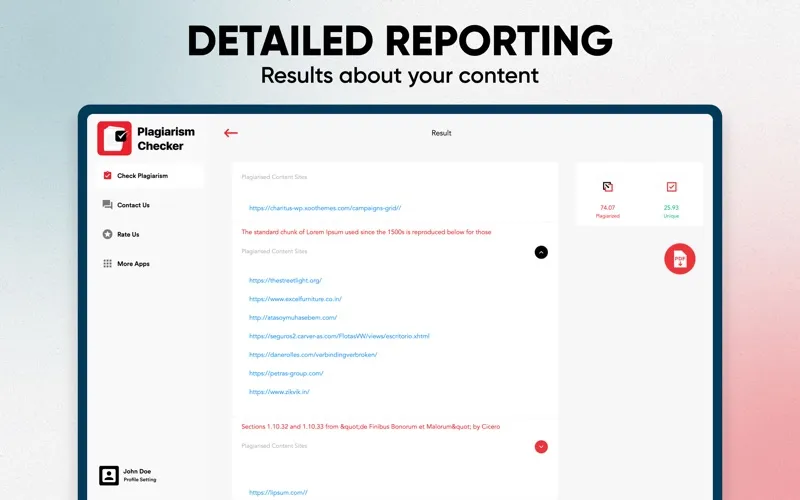 Plagiarism Checker Screenshots