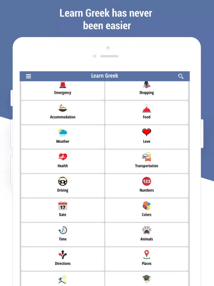 Tangkapan layar Learn Greek Language App iPad 