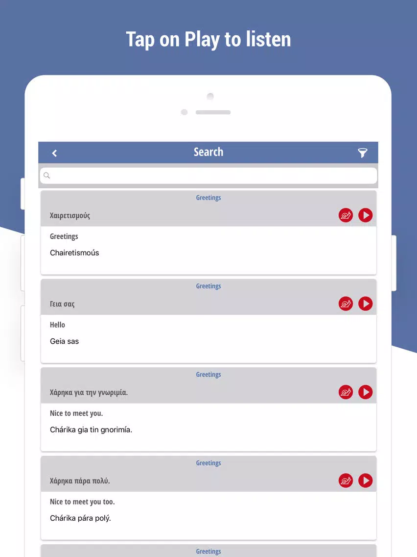 Learn Greek Language App iPad 应用截图