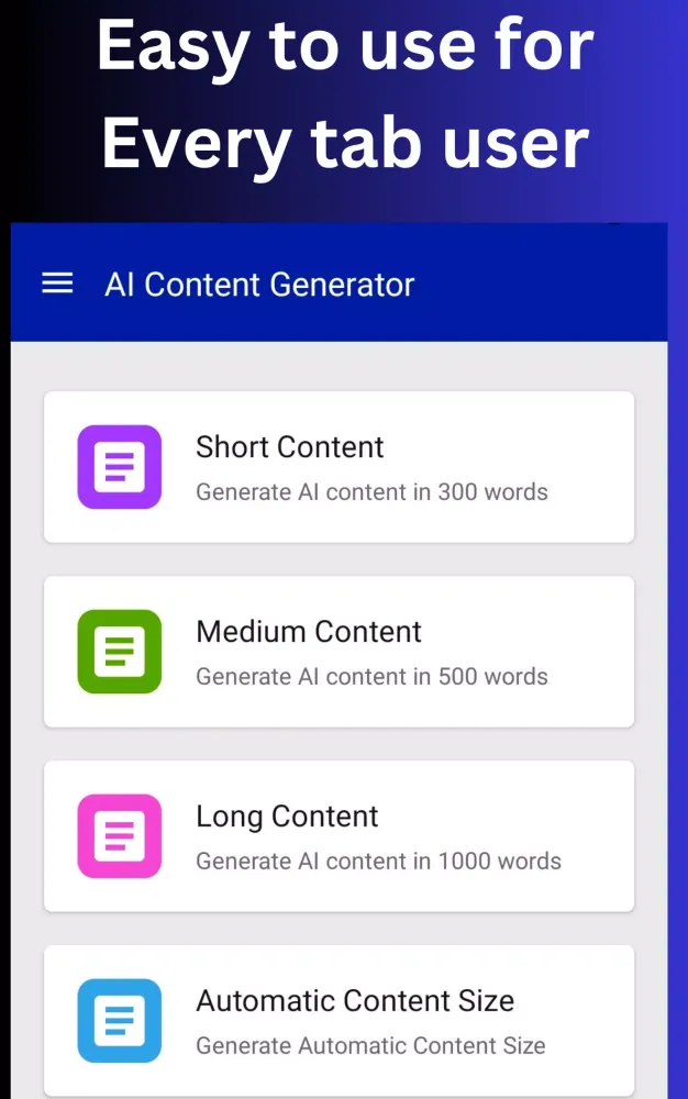 AI Content Writer- ContentBot سکرین شاٹس