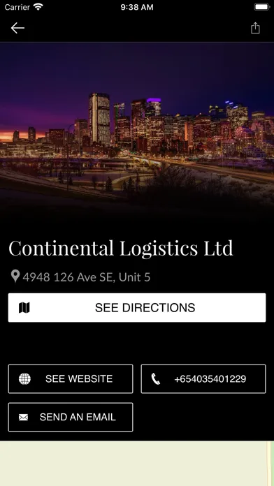 Tangkapan skrin Continental Logistics Ltd