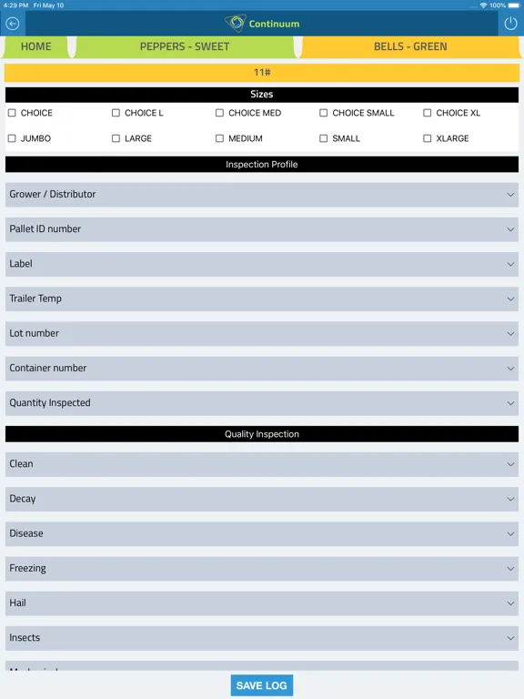 Continuum Quality Control iPad  Screenshots