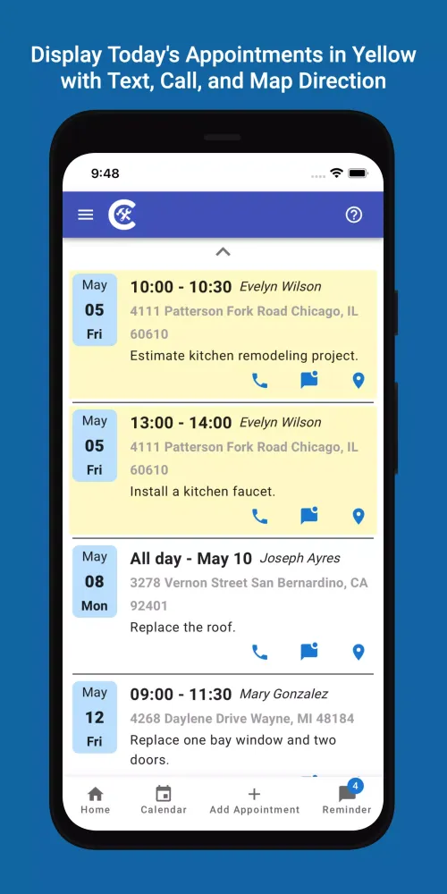 Capturas de tela do Contractor Pro App