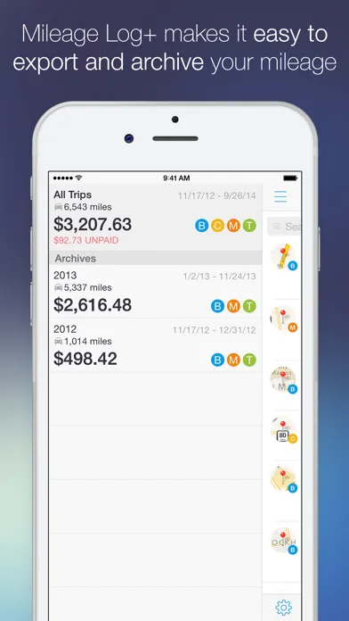 Mileage Log+  Trip Log Tracker Screenshots