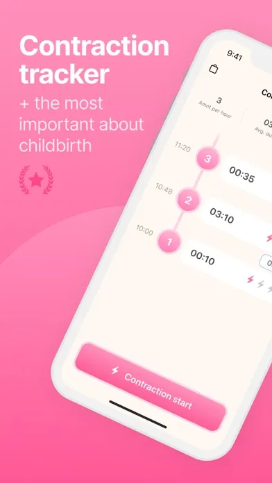 Contraction timer, counter سکرین شاٹس