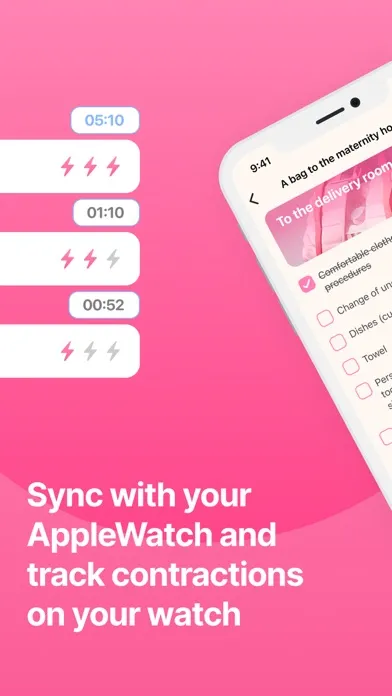 Contraction timer, counter سکرین شاٹس