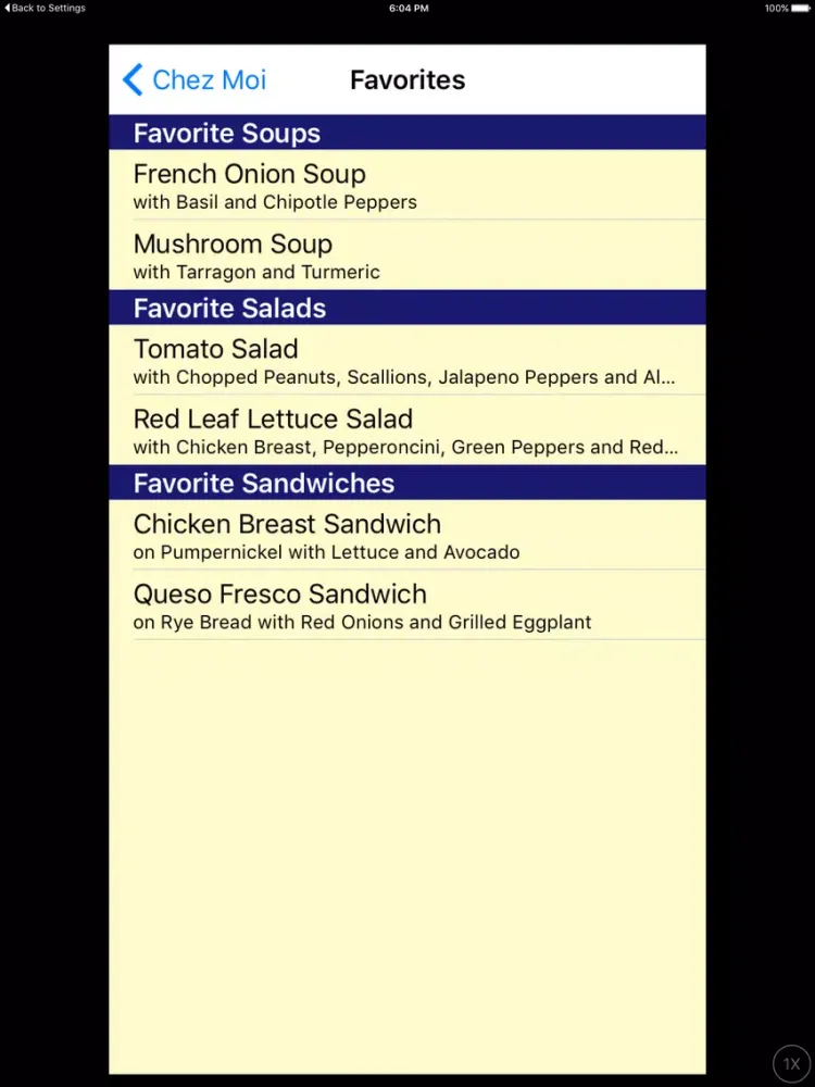 Скриншоты Chez Moi - Ideas for Lunch iPad 