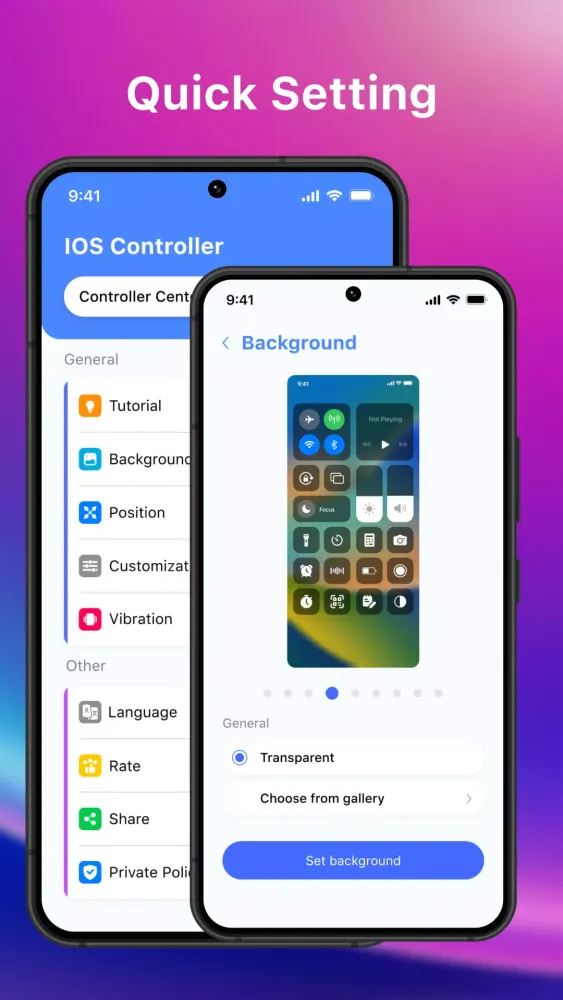 Capturas de pantalla de Control Center - Simple Panel
