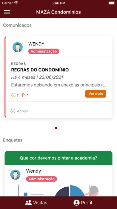 Capturas de tela do Maza Condominios