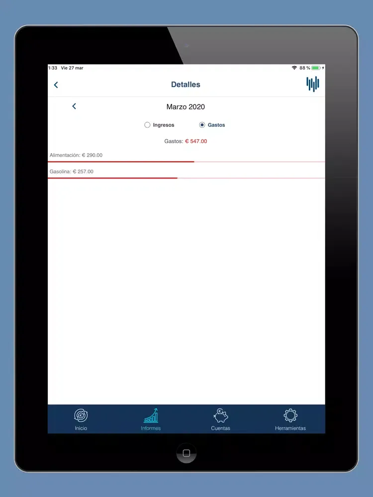 Capturas de pantalla de Control de Gastos e Ingresos iPad 