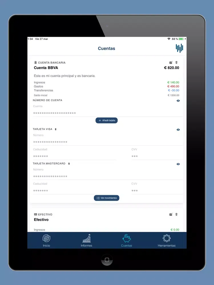 Capturas de pantalla de Control de Gastos e Ingresos iPad 