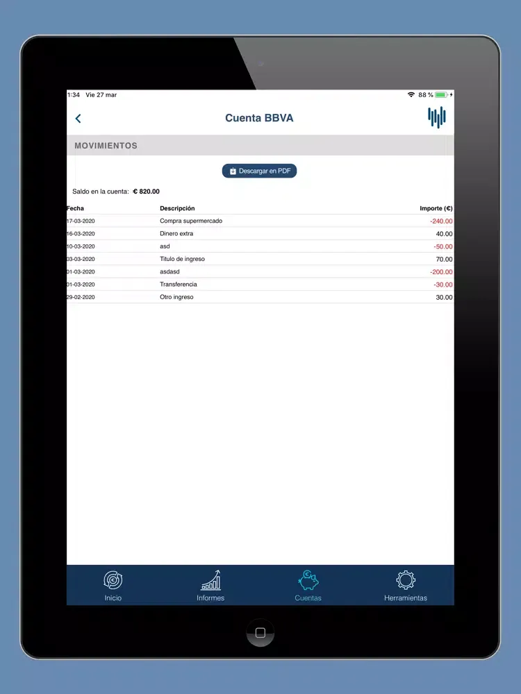 Capturas de pantalla de Control de Gastos e Ingresos iPad 