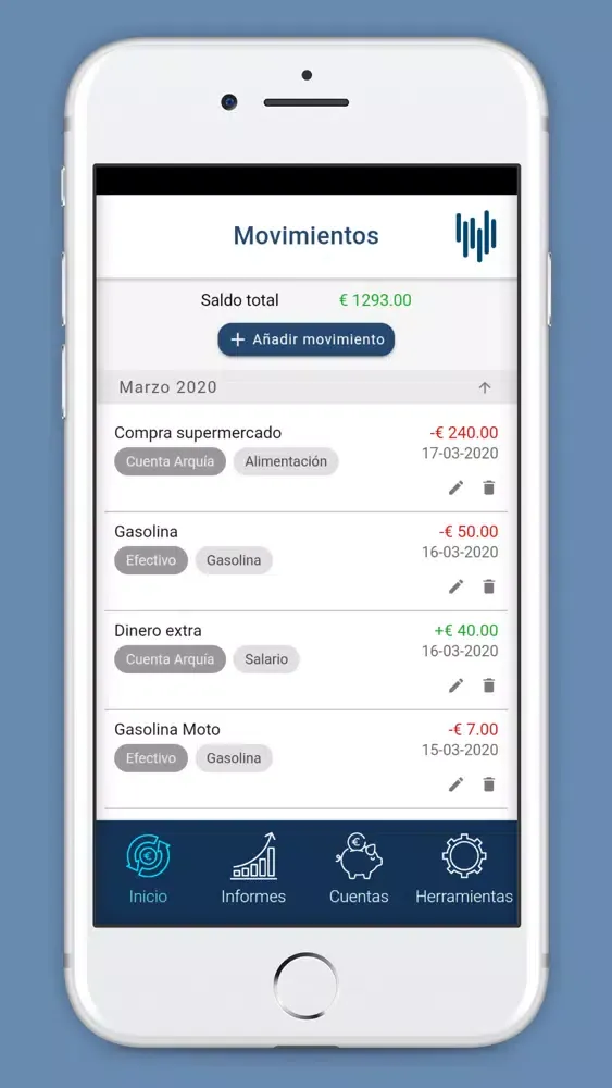 Capturas de pantalla de Control de Gastos e Ingresos