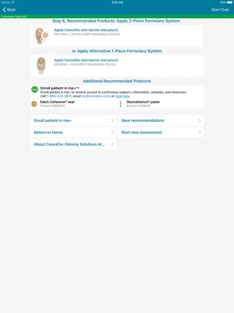 ConvaTec Ostomy Solutions Algorithm iPad  स्क्रीनशॉट