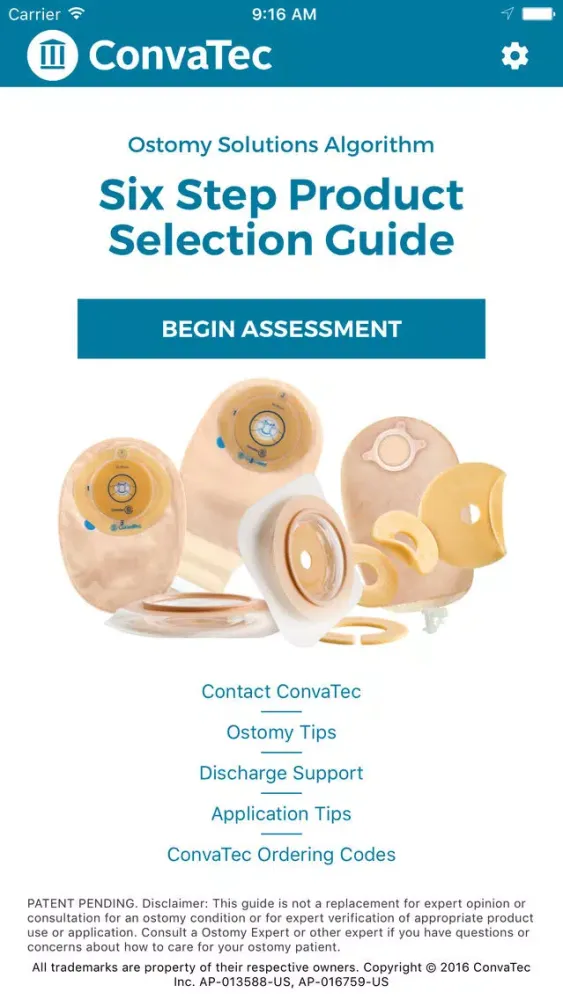 ConvaTec Ostomy Solutions Algorithm स्क्रीनशॉट