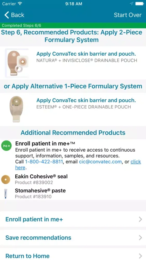 ConvaTec Ostomy Solutions Algorithm स्क्रीनशॉट