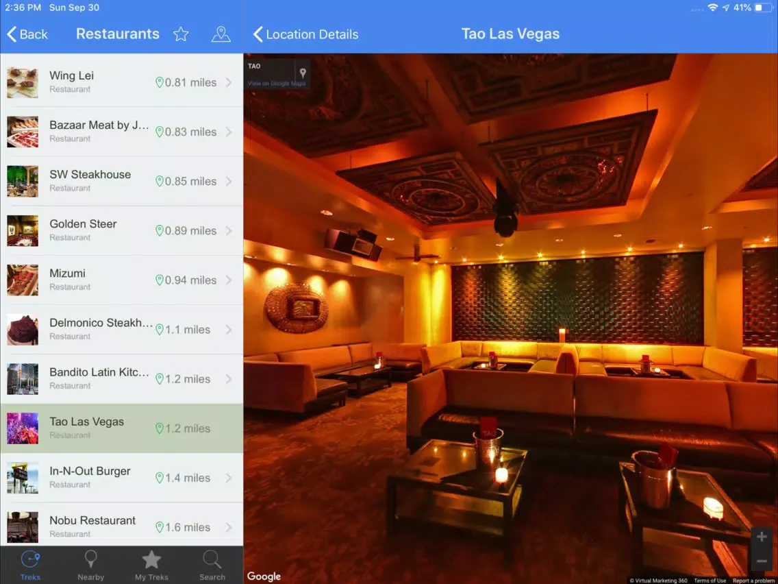Zrzuty ekranu Conventional VR Guide to Vegas iPad 