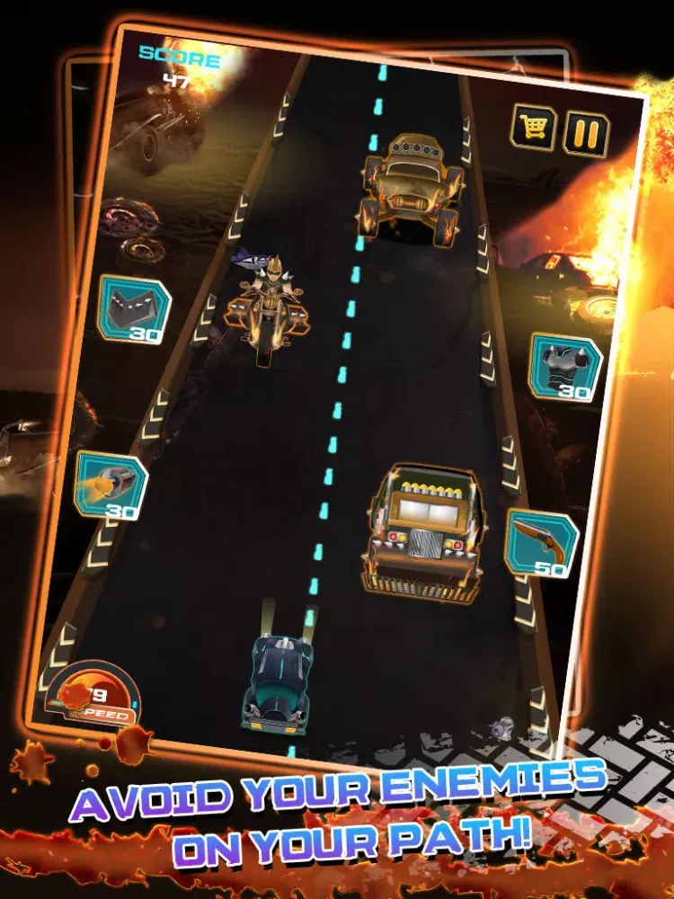 Ảnh chụp màn hình của Mad Fury Night Road Race – Max Speed Adrenaline Rush Armor Racing Game iPad 