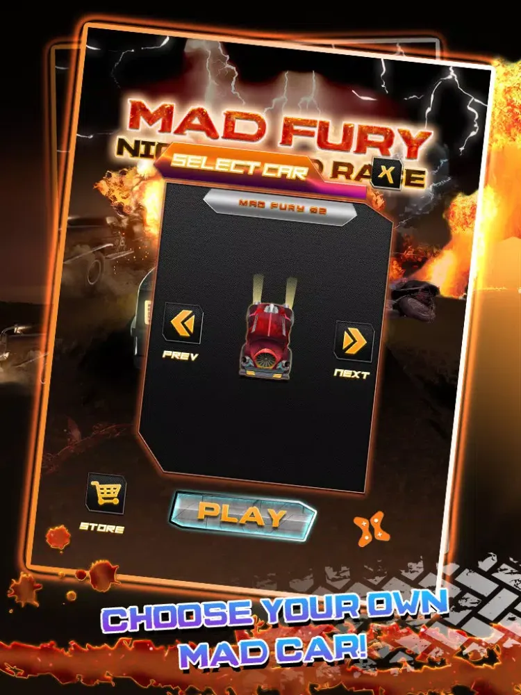 Ảnh chụp màn hình của Mad Fury Night Road Race – Max Speed Adrenaline Rush Armor Racing Game iPad 