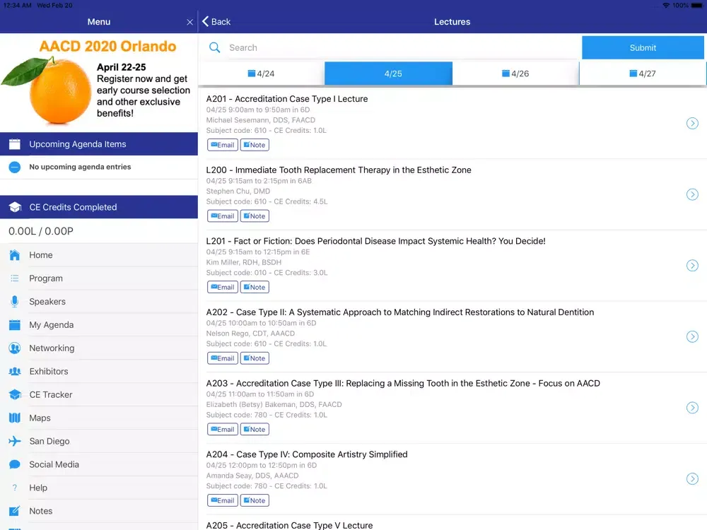 AACD 2019 iPad Screenshots