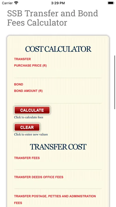SSB Cost Calculator Ekran Görüntüleri