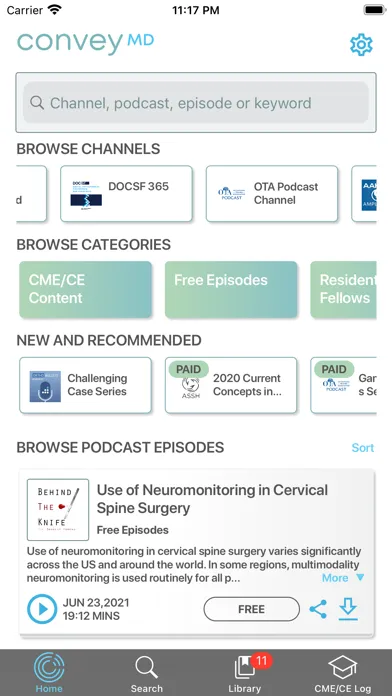 Capturas de pantalla de ConveyMED Podcast App