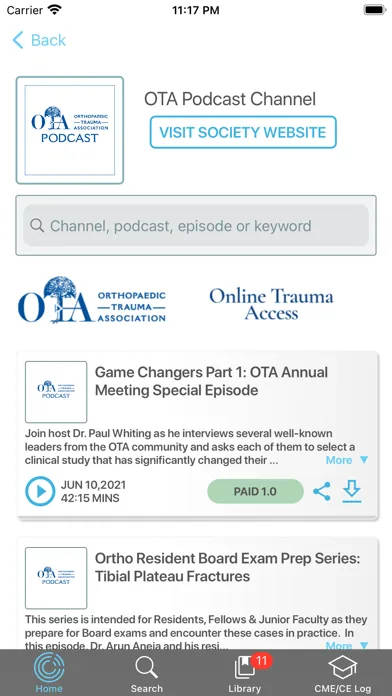 Capturas de pantalla de ConveyMED Podcast App