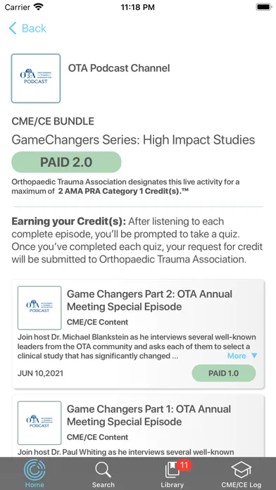 Capturas de pantalla de ConveyMED Podcast App