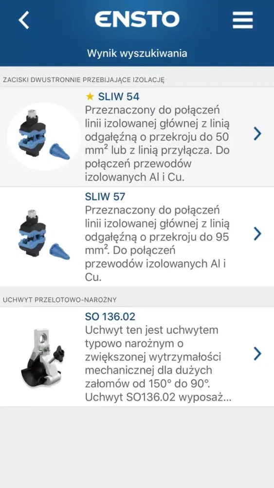 Скриншоты Ensto SLIWek-zaciski i uchwyty