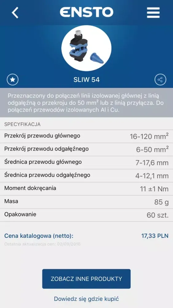 Скриншоты Ensto SLIWek-zaciski i uchwyty