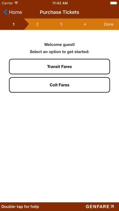 Tangkapan skrin Porterville Transit Ticketing