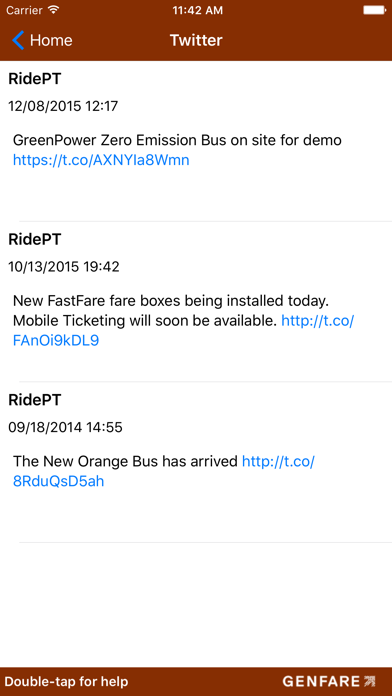 Tangkapan skrin Porterville Transit Ticketing