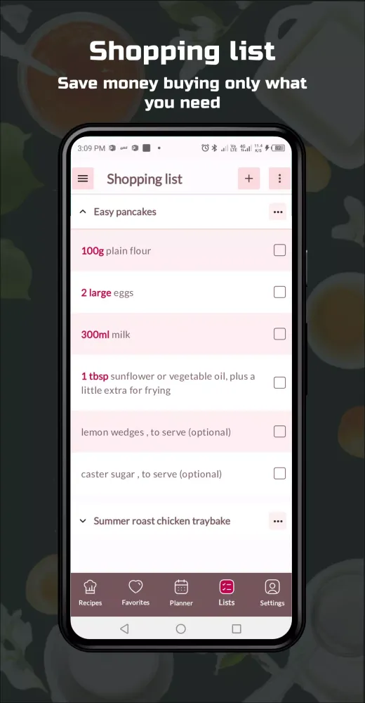 Recipes Wallet & Meal Planner スクリーンショット