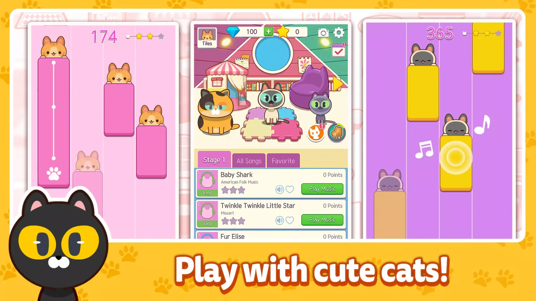 Captures d'écran de Piano Cat Tiles