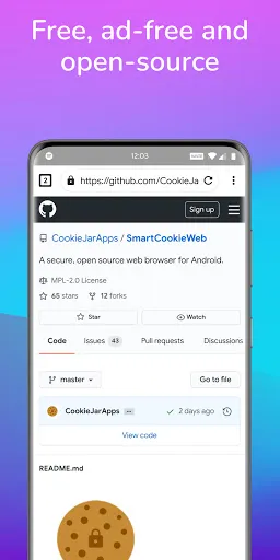 SmartCookieWeb Privacy Browser Screenshots