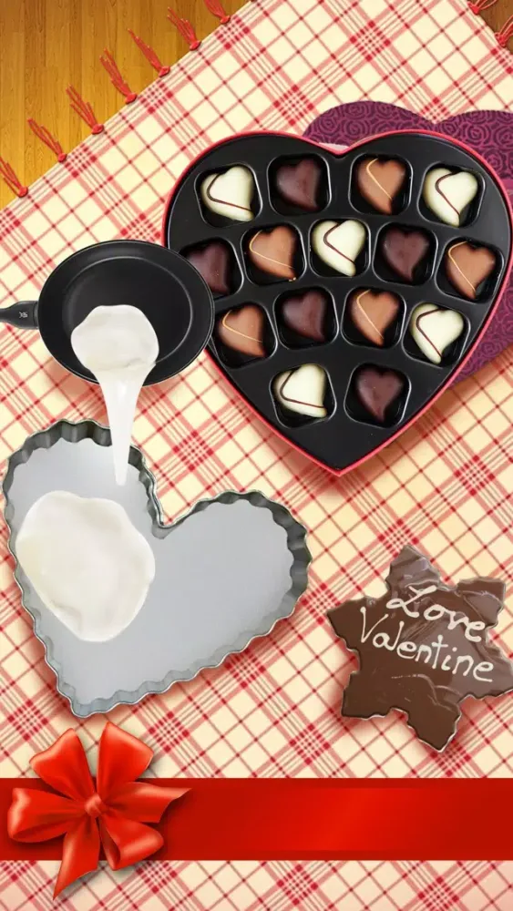 Capturas de tela do Valentine's Day - Chocolate Gift Maker