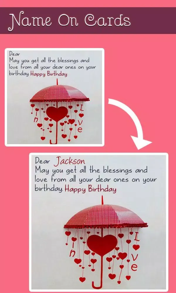 Tangkapan layar Name On Birthday Cake & Cards