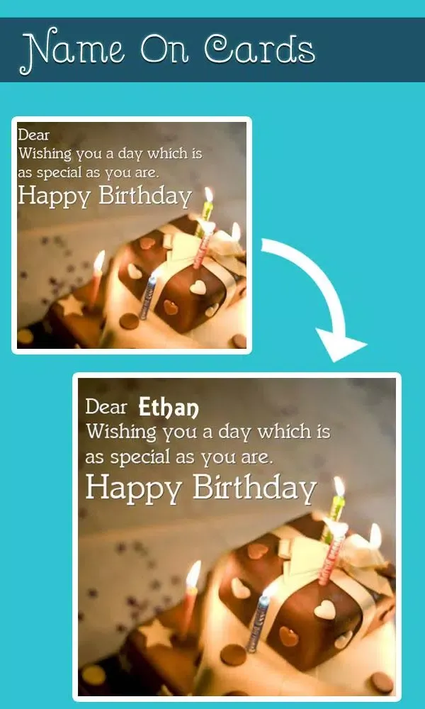 Tangkapan layar Name On Birthday Cake & Cards