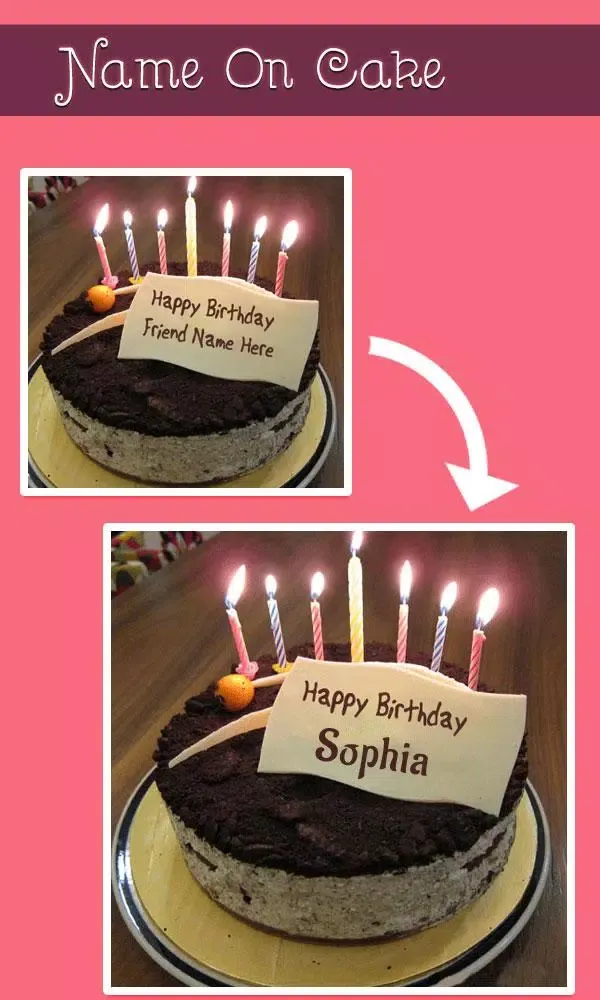Tangkapan layar Name On Birthday Cake & Cards
