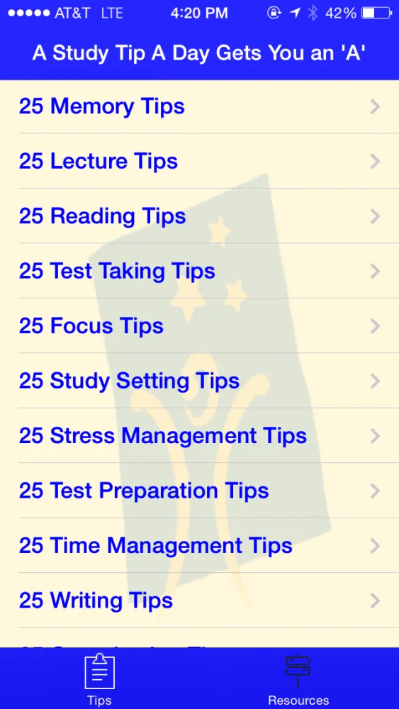 Ảnh chụp màn hình của Study Tips