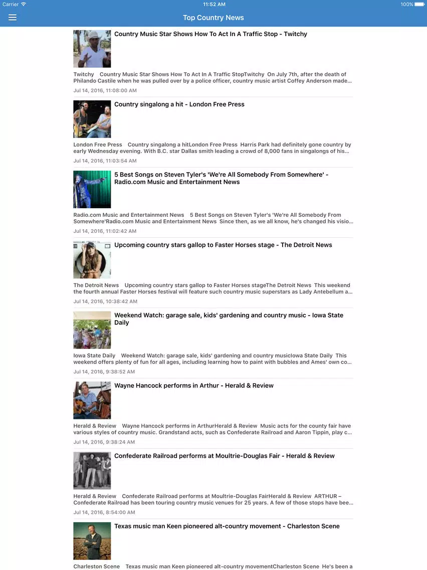Zrzuty ekranu Country Music Pro - Songs, Radio, Music Videos & News iPad 
