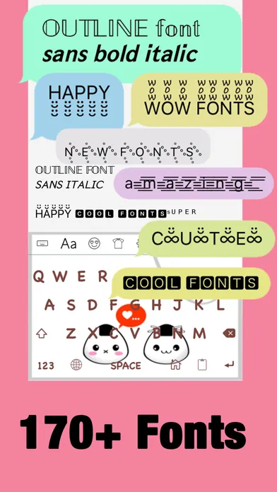 Capturas de tela do Color Fonts Keyboard: Cute Bio