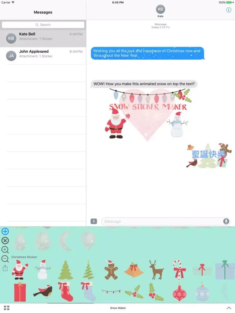 Captures d'écran de Snow Sticker Maker, winter stickers & 2017 sticker iPad 