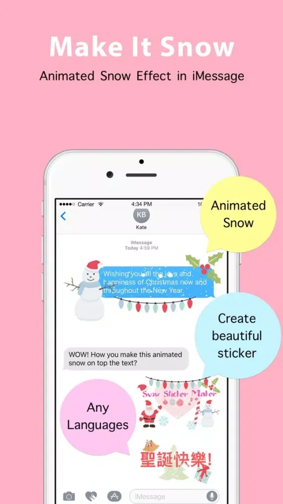 Captures d'écran de Snow Sticker Maker, winter stickers & 2017 sticker